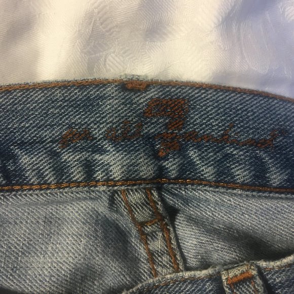 *HOST PICK* 7 FOR ALL MANKIND Standard Straight Distressed Blue Jeans Sz 33 x29 - Picture 10 of 16